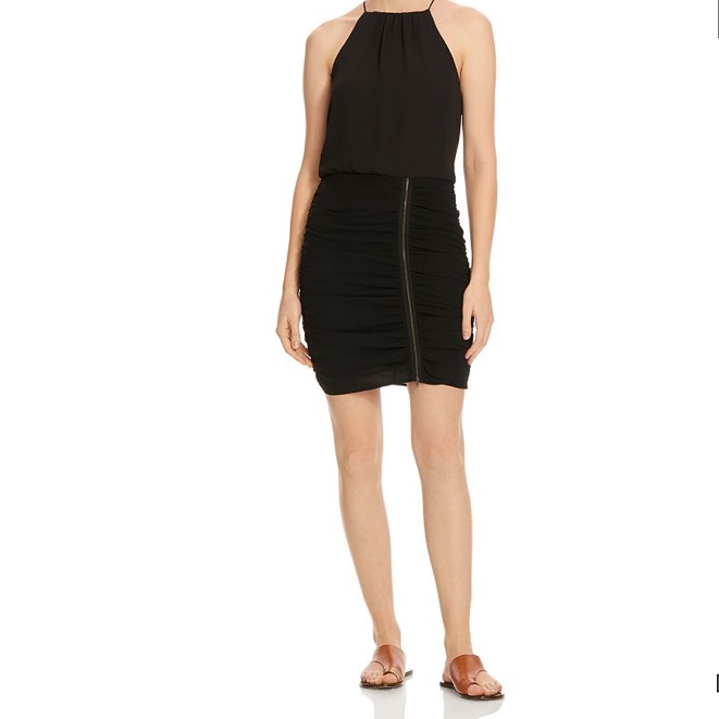 Halston Heritage Ruched Zipper Dress